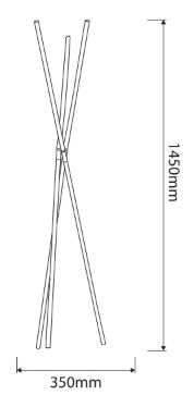 lampe sur pieds lauren 18w dimensions
